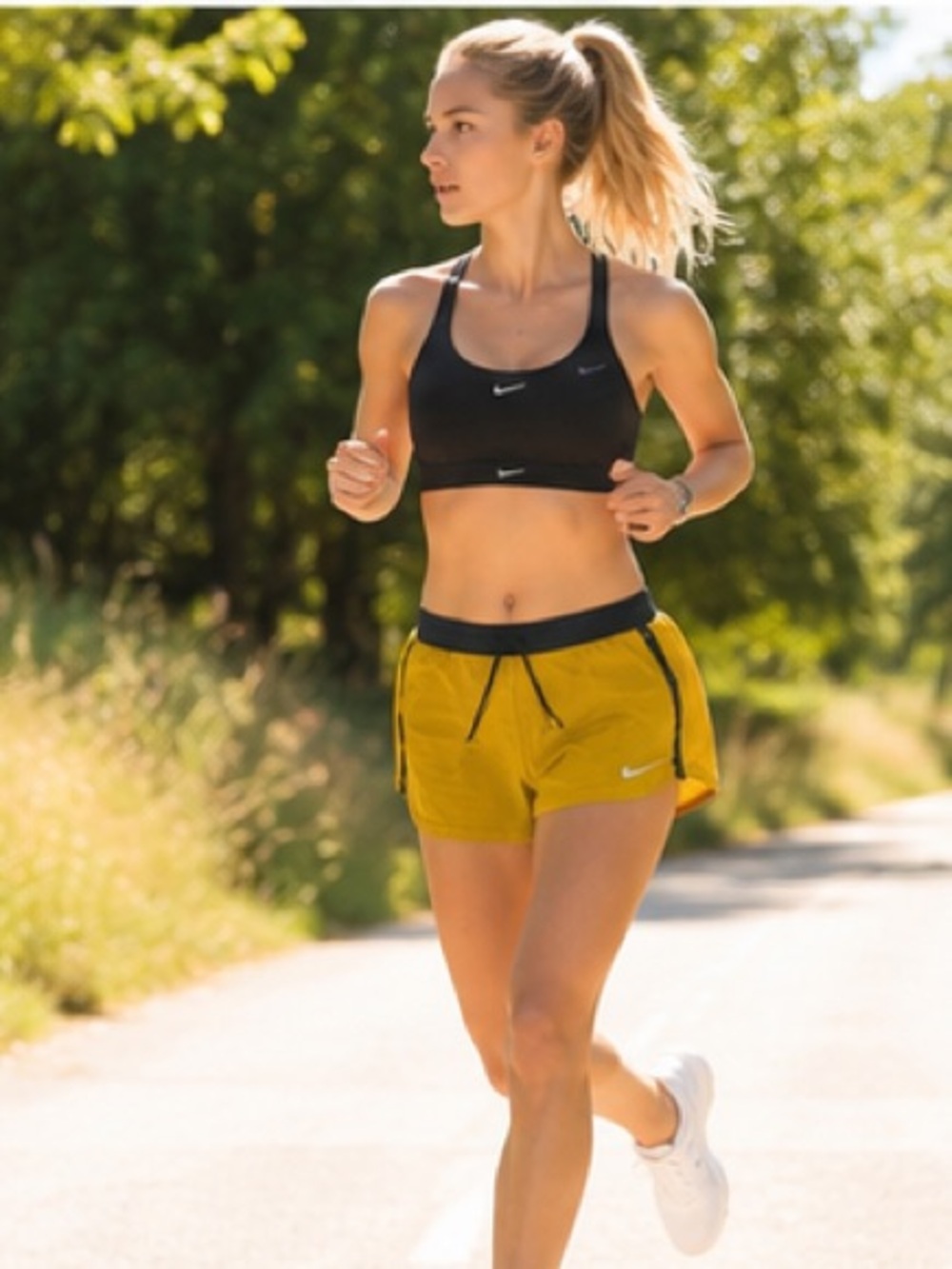 Nike Running Division Mustard Yellow 2-in-1 Running Shorts Small